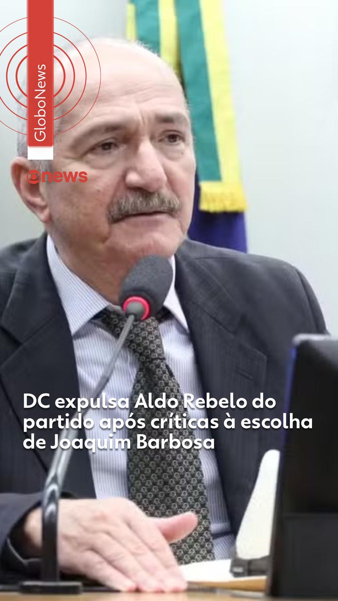 DC decide expulsar Aldo Rebelo do partido; político diz que aposta em Joaquim Barbosa é 'afronta' #g1