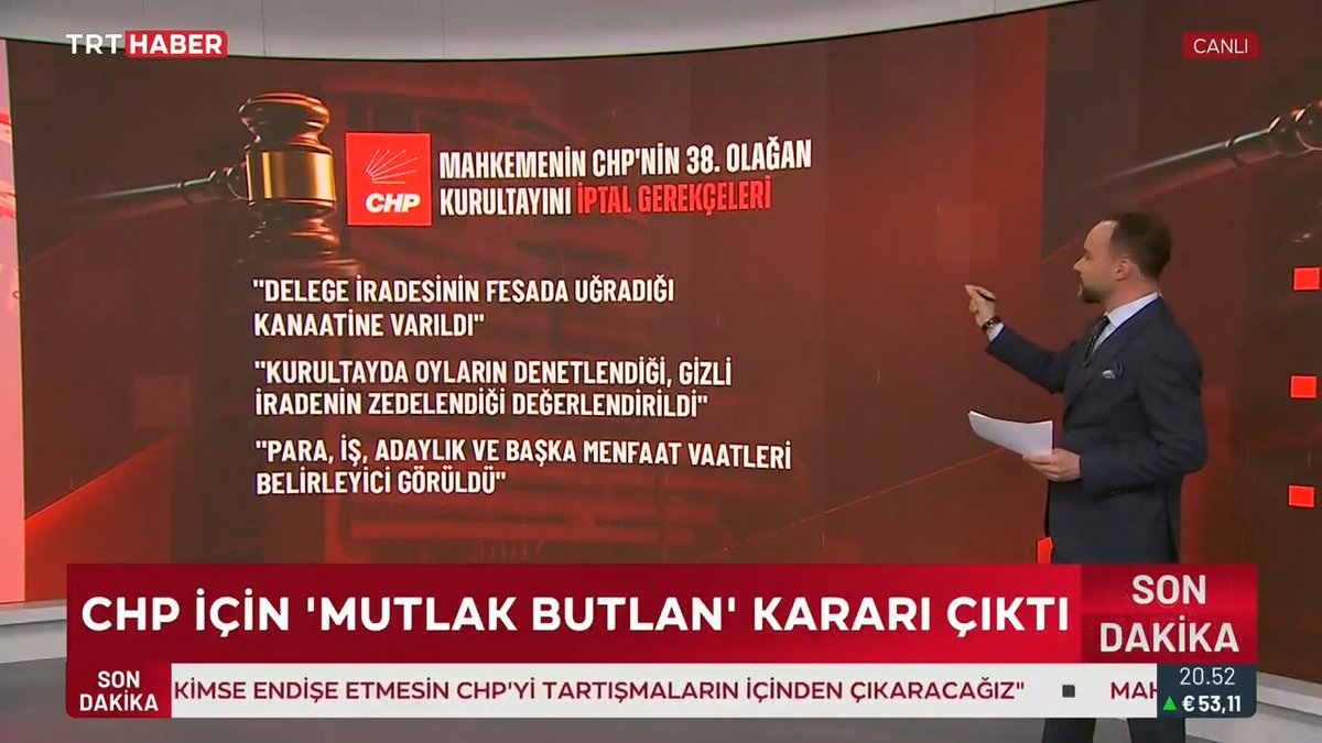 Mahkeme, CHP'nin 38. Olağan Kurultayı için “mutlak butlan” kararı verdi. 📌Peki ‘mutlak butlan’ nedir? 📌CHP’nin 38. Kurultayı’nın iptal gerekçeleri neler?