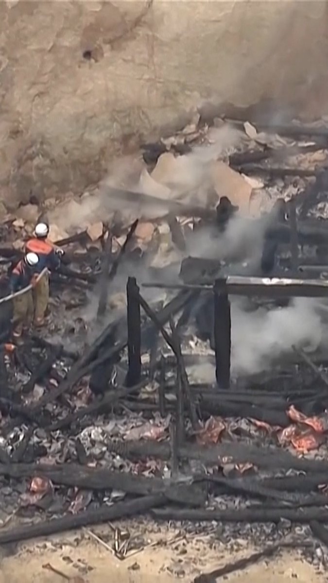 A Buddhist hall in Western Japan known for housing an "eternal flame" that has been burning for over 1,000 years caught fire and burned to the ground on Miyajima Island.