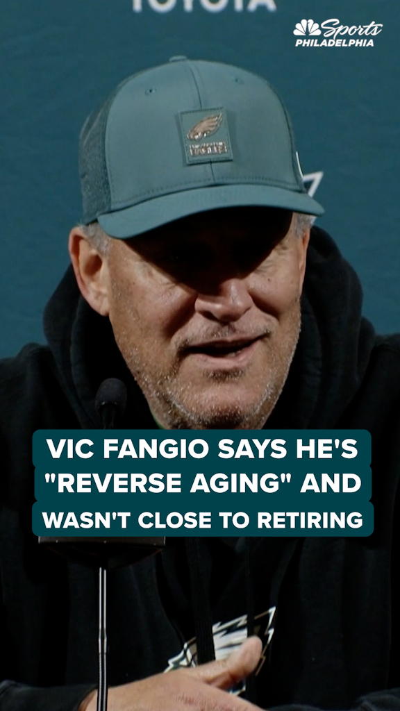 "Reverse aging" Vic Fangio isn't going anywhere soon 😂 The Eagles defensive coordinator cleared up some offseason rumors as the Birds get set for OTAs.