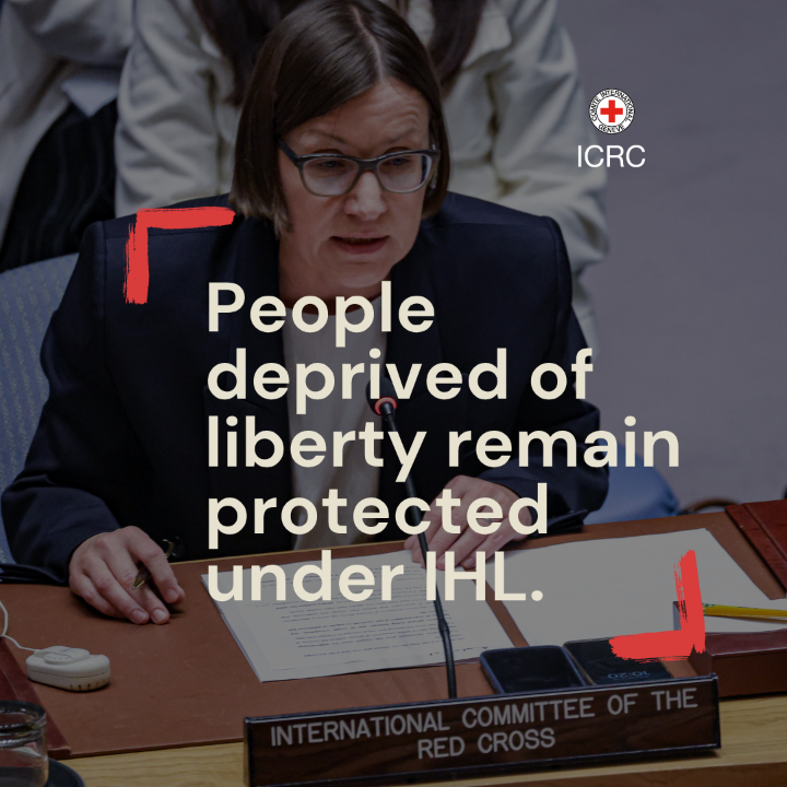 Some IHL violations happen in plain sight. Others happen in the shadows — in cells, detention centres and interrogation rooms. At the UN Security Council, ICRC President Mirjana Spoljaric warned that people behind bars do not lose their rights. ICRC access remains vital to help prevent abuse, isolation and disappearances. Full speech👉🏼