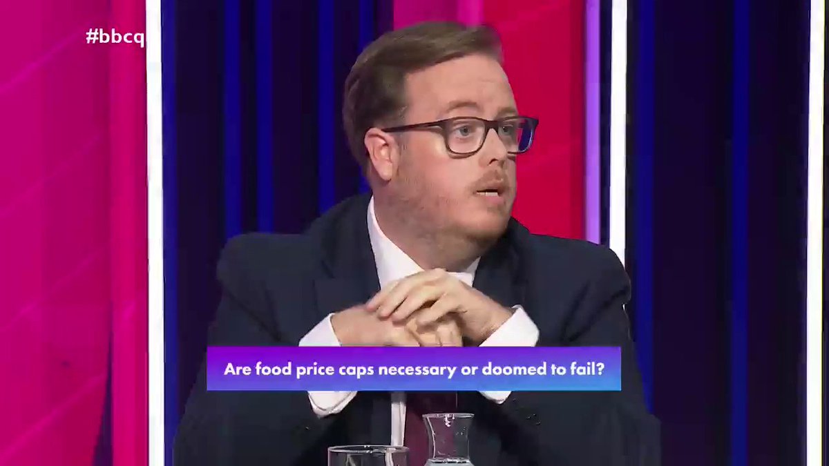 "The SNP's plan was a gimmick... to grab some headlines" Reform UK Scotland's Thomas Kerr says the Scottish government plan to cap supermarket prices for some essentials will lead to "a fight with Westminster” to generate “grievance”, and calls to cut taxes instead #bbcqt