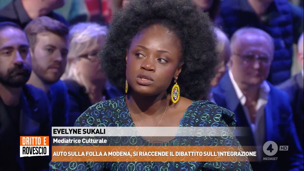 "Sento molto dire che gli immigrati non riescono ad integrasi, ma l'Italia è capace e disposta ad integrare chi viene da fuori?" Evelyne Sukali (mediatrice culturale) a #drittoerovescio