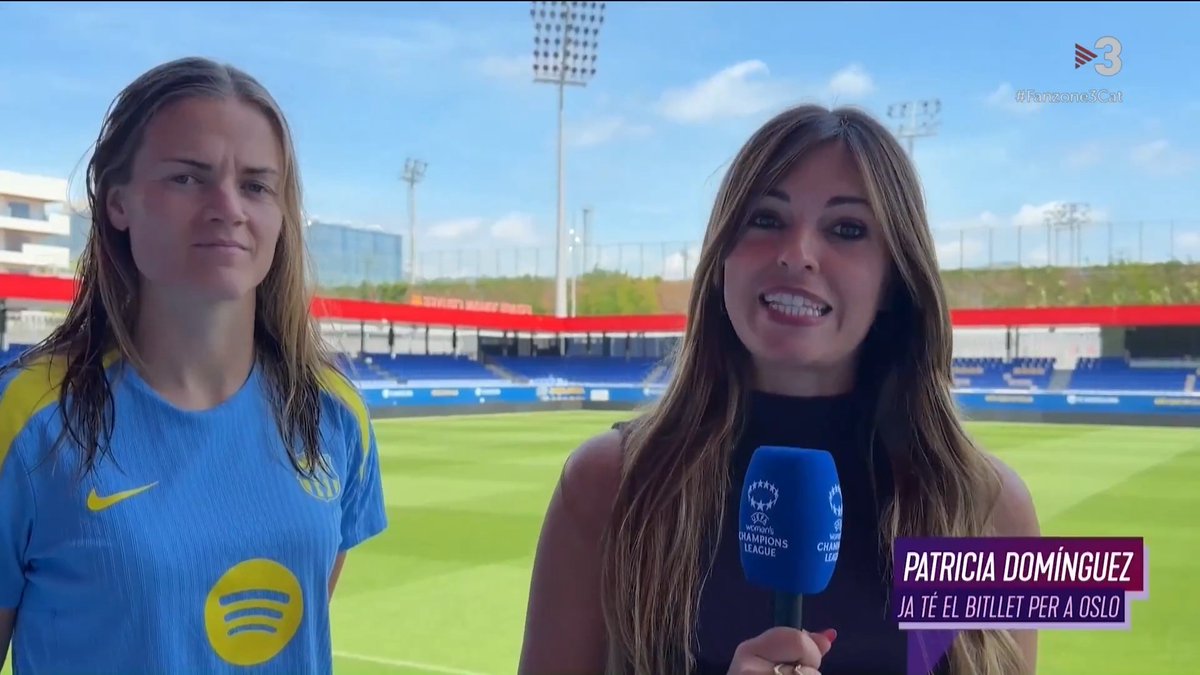 🔵🔴 Enviem tota la nostra energia al FC Barcelona Femení, que dissabte es juga la Champions a Oslo davant l’Olympique de Lió, i ho fem a través de la periodista Patricia Domínguez (Patricia Domínguez) en conversa amb Irene Paredes (Irene Paredes). #Fanzone3Cat ▶