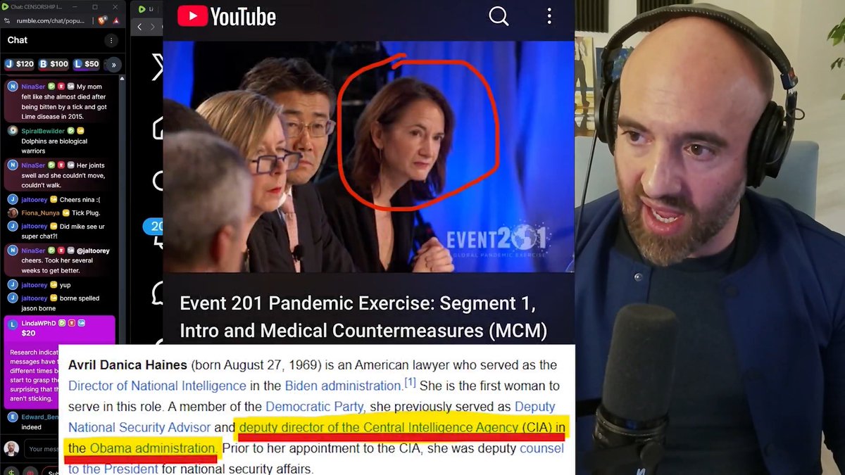 Avril Haines seems to be the one person who touched every element of Covid's gain-of-function journey, from CIA in 2015 while CIA &amp; ODNI worked with Ralph Baric &amp; the Wuhan Bat Lady, to Event 201 in Oct 2019 with China's CDC head, to ODNI chief while the pandemic then played out