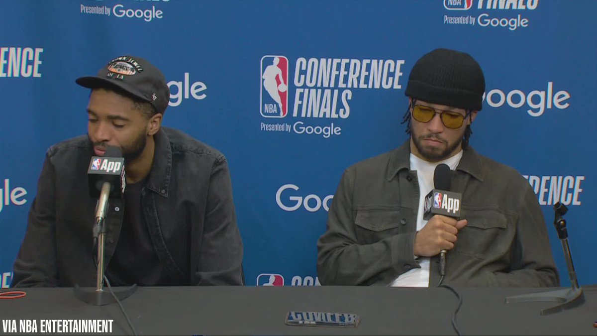 Jalen Brunson was asked about Danhausen cursing the Cavaliers: "Honestly, I don't know too much about it. I've been off of social media. I'll leave it at that" 😂