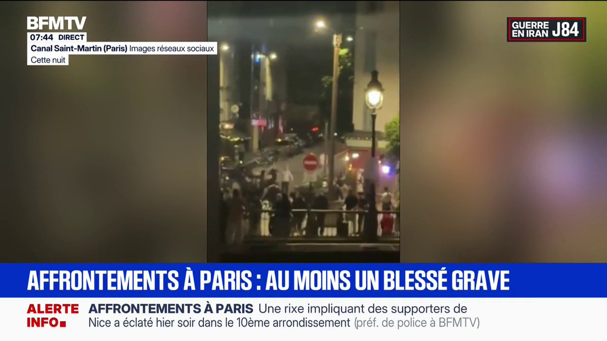 Des violences commises par des supporters de l'OGC Nice en marge de la finale de la coupe de France, six personnes blessées dont une grièvement