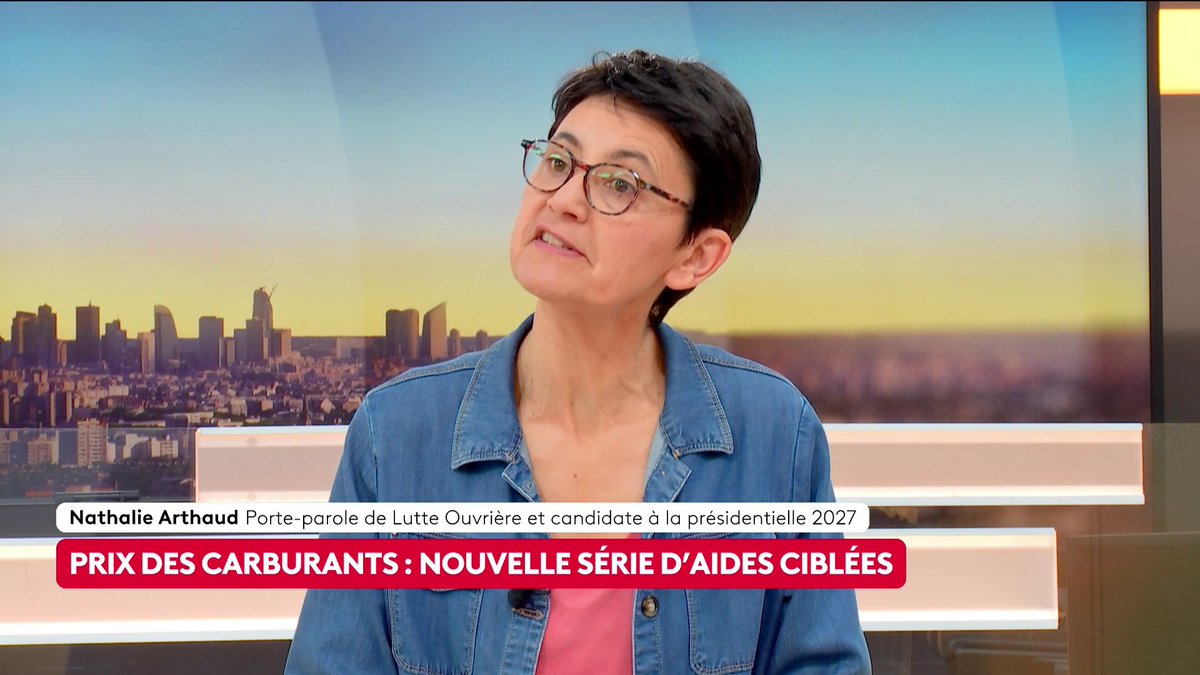 🔴 2027 : "Je ne suis pas dans la gauche (...) Les électeurs ne font plus confiance dans la gauche et à raison" 🗨️ Nathalie Arthaud, porte-parole de Lutte ouvrière et candidate à la présidentielle #canal16