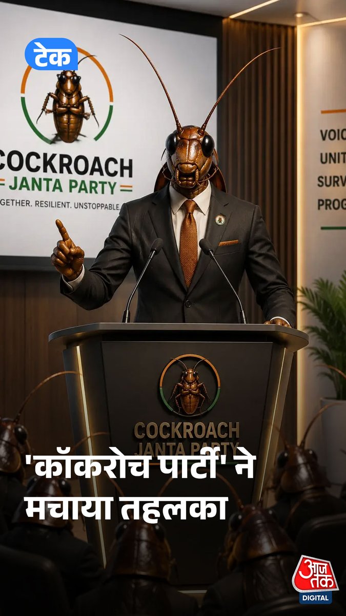 5 दिन में 1.87 करोड़ फॉलोअर्स! इंस्टाग्राम पर वायरल हुई कॉकरोच जनता पार्टी कॉकरोच जनता पार्टी (CJP) ने इंस्टाग्राम पर सिर्फ 5 दिनों में 1.87 करोड़ फॉलोअर्स जुटाकर सोशल मीडिया पर तहलका मचा दिया. अकाउंट की वायरल ग्रोथ पर अब सवाल भी उठ रहे हैं. #CockroachJantaParty #ATDigital