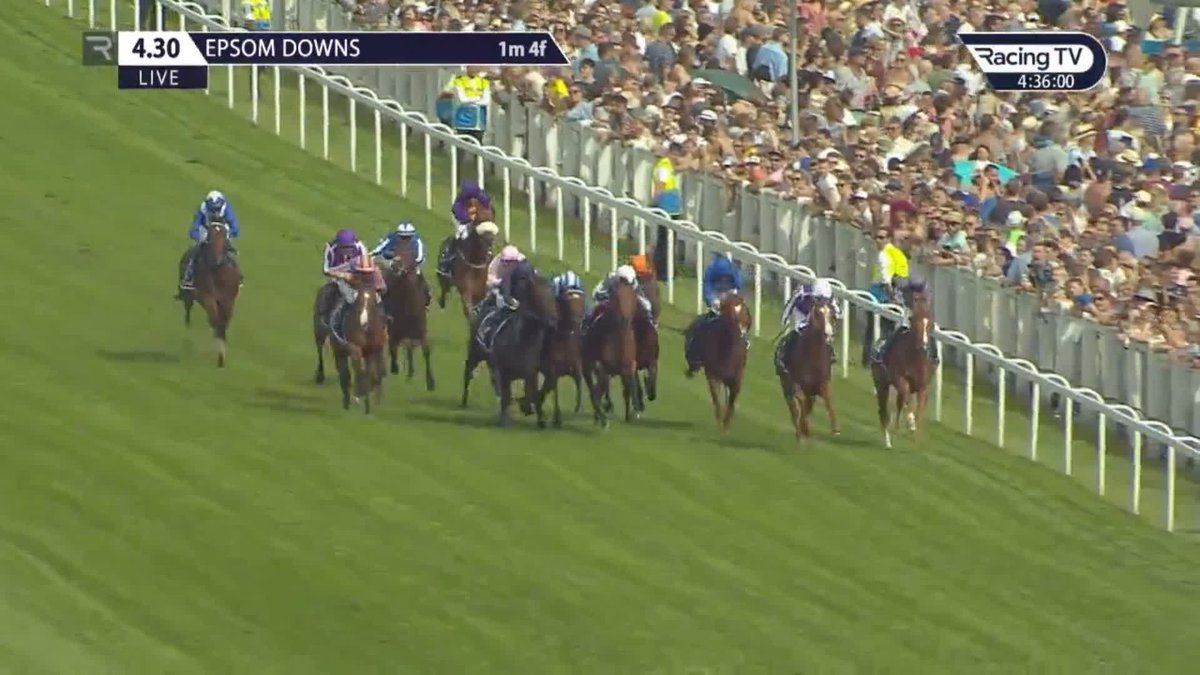 You don't get many Epsom Derby finishes with 5 in it at the line! Anthony Van Dyck got there up the rail! He was Aidan O'Brien's 7th winner of the race at the time!
