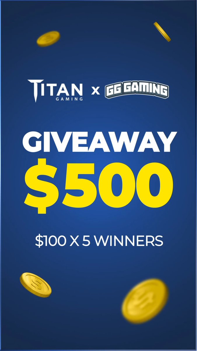 🎁 $500 X Giveaway ($100 x5 winners) 🎁 To enter: • Follow GG &amp; Titan on • Like this post &amp; Retweet • Comment with your Stake username Then you can head over to Kick and keep on winning more!