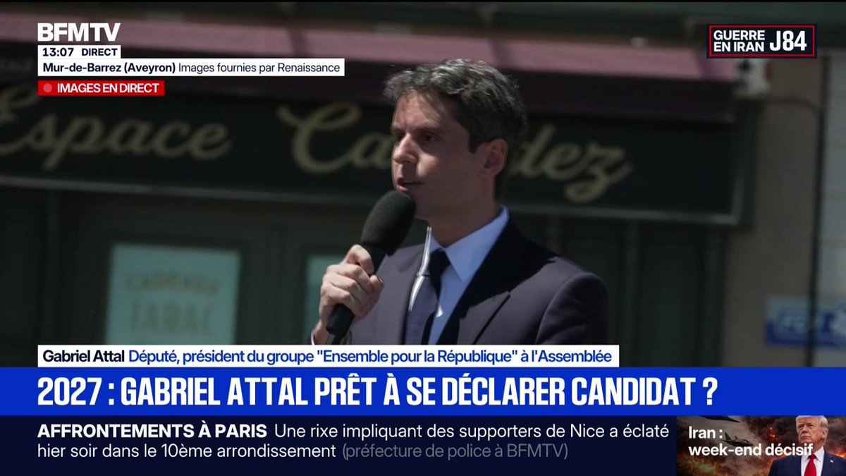 🔴 2027 : Gabriel Attal se déclare candidat à la présidentielle