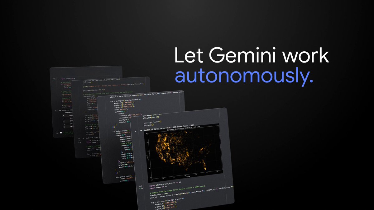 Move from question to insight faster with the AI first Colab, powered by Gemini. Everything you need to accelerate your data science workflow is here. ✨ Generate code and explore data through simple prompts 🛠️ Rewrite code to fix errors on the fly 📋 Propose plans and execute end-to-end workflows Meet the new Colab →