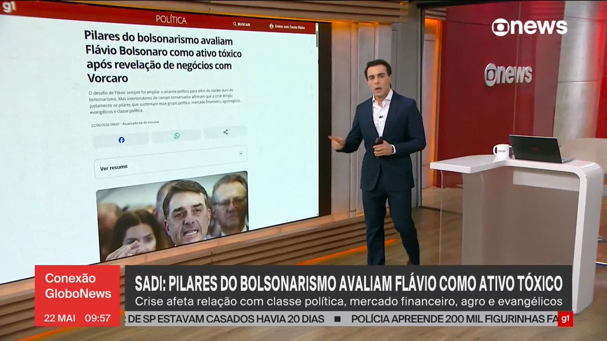 Andreia Sadi: Pilares do bolsonarismo avaliam Flávio como ativo tóxico. ➡️ Assista à #GloboNews: #ConexãoGloboNews #FlávioBolsonaro #política