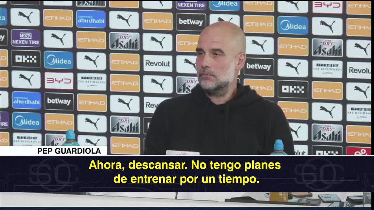 "NO TENGO PLANES DE ENTRENAR POR UN TIEMPO". Tras anunciar su salida del Manchester City, Pep Guardiola dijo que se tomará un descanso antes de volver a dirigir.