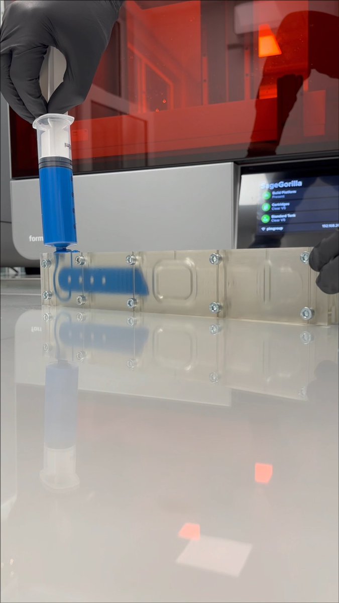 Silicone watch strap made using a 3D-printed mold. Printed with Clear Resin V5 on a Formlabs Form 4L. For more information, visit Video credits to Karl Eriksson from Addinor. 3D printing experts in the Nordics