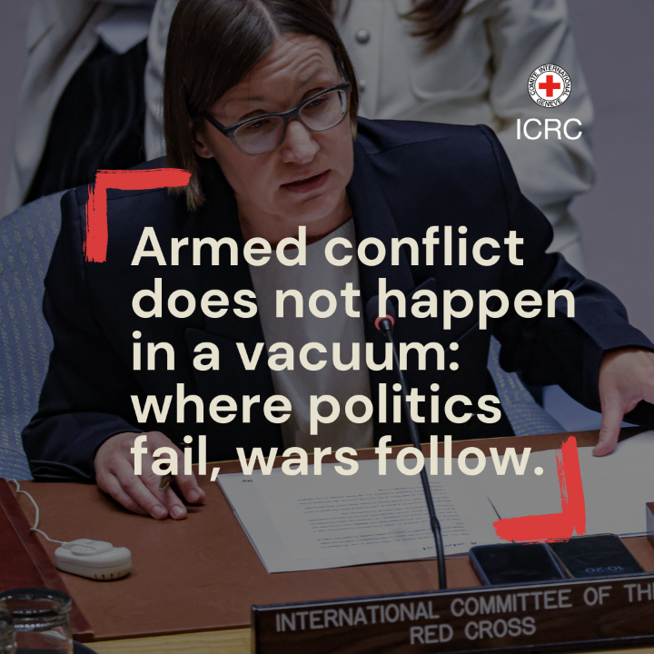For many civilians, the feeling of imprisonment extends far beyond places of detention. At the UN Security Council, ICRC President warned that where politics fail, wars follow — and lasting peace requires the will to resolve conflicts, not only manage them. Full speech 👉🏼