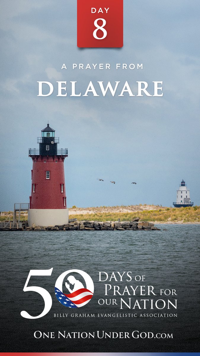 Join us for DAY 8 of 50 Days of Prayer for America with Pastor Mike Rittenhouse of DELAWARE. Go to and let us know you are praying. #50Days50States50Prayers BGEA
