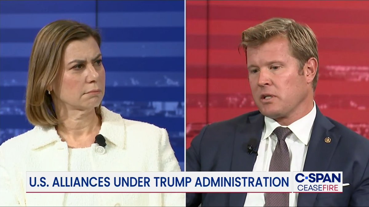 C-SPAN's "Ceasefire" Sen. Elissa Slotkin &amp; Tim Sheehy on NATO alliance. Sheehy: NATO “strategically will be stronger” due to Trump’s pressure. Slotkin: "I do not like that in order for them to move, they had to be kicked in the teeth. But there’s no denying that they moved."