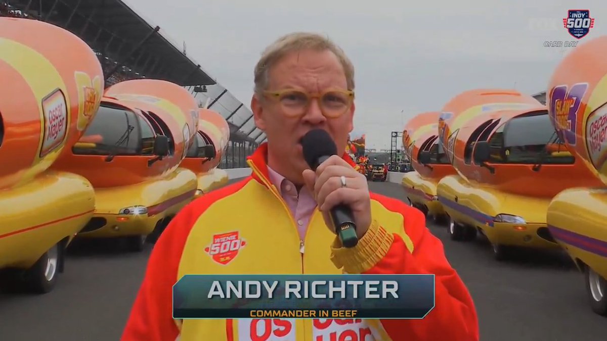 Andy Richter gets the #Wienie500 engines fired!