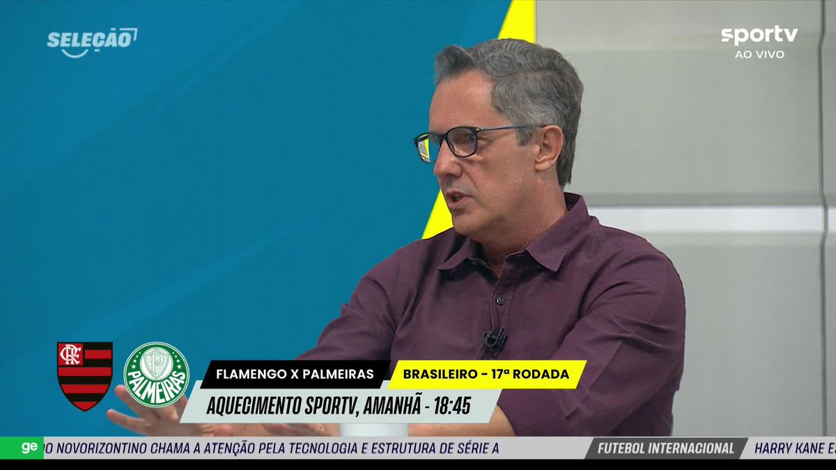 Seleção Sportv analisando o peso de Flamengo x Palmeiras: “Hoje, é o maior confronto da América do Sul." 🎥 sportv | ge