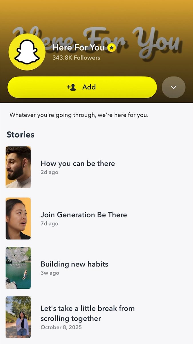This Mental Health Awareness Month, Snapchat is partnering with Born This Way Foundation to bring Join #GenBeThere resources into Here for You — Snapchat’s in-app support feature that connects people to trusted resources when they search for topics like anxiety, depression, bullying, or crisis-related concerns. 💛 New episodes drop weekly: