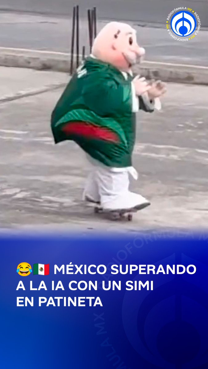 🤣🛹 México superando a la IA: un Simi feliz sobre una patineta se robó toda la atención en redes.
