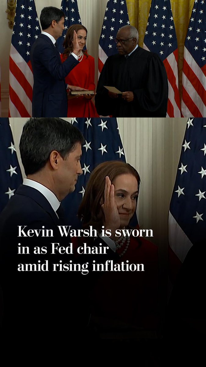 Kevin Warsh was sworn in as Federal Reserve chair at a White House ceremony Friday morning as inflation continues to rise amid the war in Iran. This swearing-in usually takes place at the Fed without the president.
