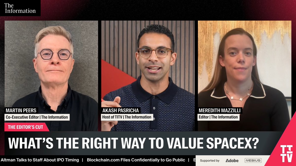 The SpaceX IPO is like buying a car that doesn’t work yet, Co-Executive Editor Martin Peers says. “It’s almost as if you were… like buying a car, you pay a huge amount for the car and it won’t work immediately.” “But at some point in the future it will work.”