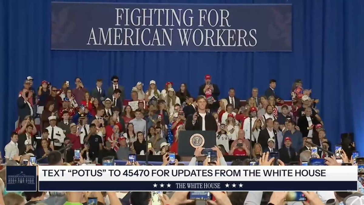Jaxson Dart introduces Trump at his rally and attempts to lead a cheer that no one joins him in