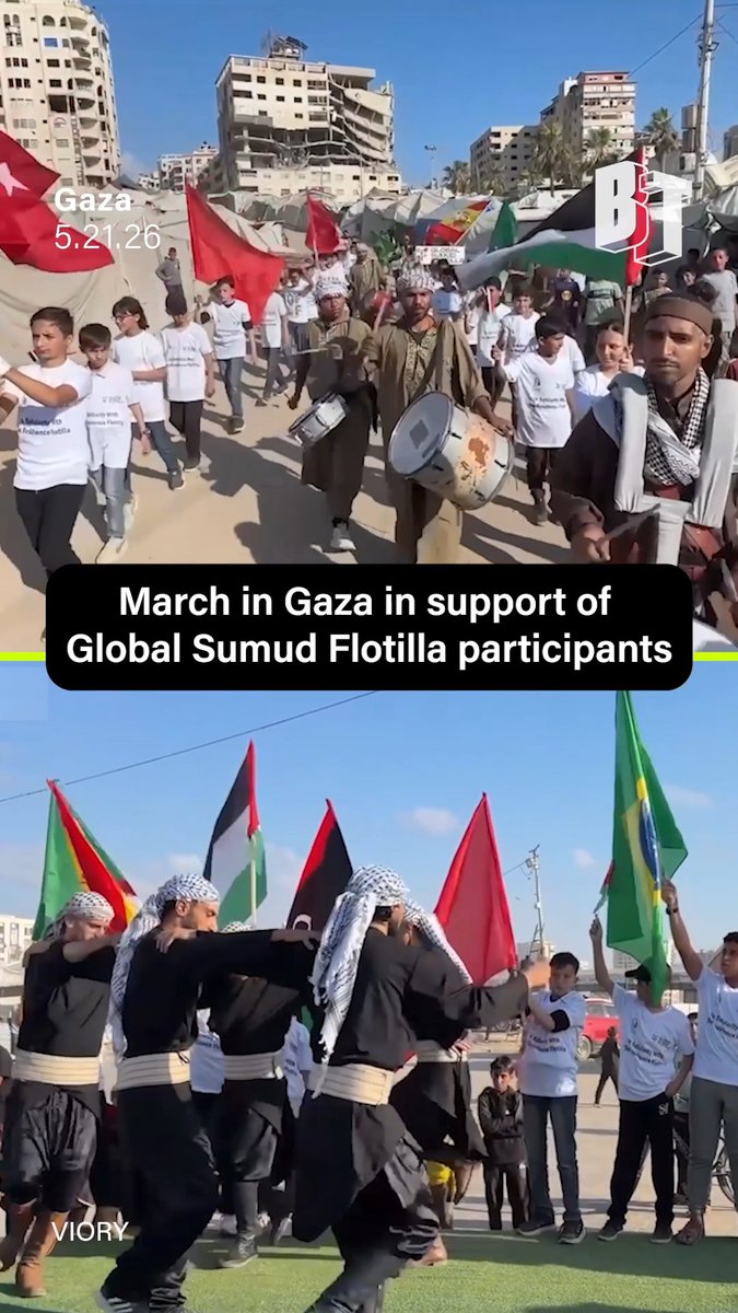 Gazans marched in solidarity with the Global Sumud Flotilla following the Israeli Navy’s interception of the vessels in international waters. Activists released from Israeli detention have reported severe abuse and sexual violence at the hands of Israeli guards.