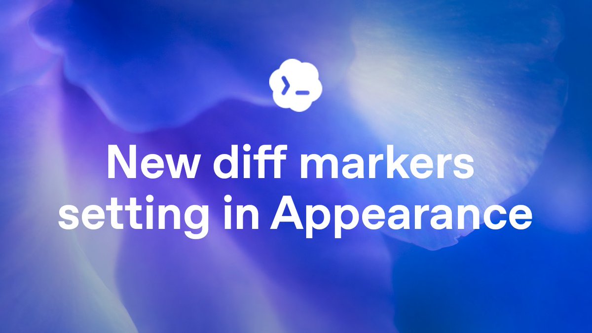 Shipped papercut: new diff markers setting in Appearance. Prefer classic + / - markers when reviewing diffs? You can now use those instead of only color-coded diff bars. Default stays the same unless you opt in.
