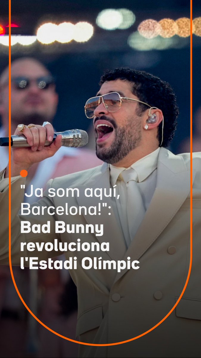 "Ja som aquí, Barcelona!" Bad Bunny revoluciona l'Estadi Olímpic en el primer dels dos concerts que fa a Barcelona. El porto-riqueny ha tornat a la ciutat després de 7 anys: "Que bé ser aquí després de tant de temps. Tinc records bonics de l'última vegada"