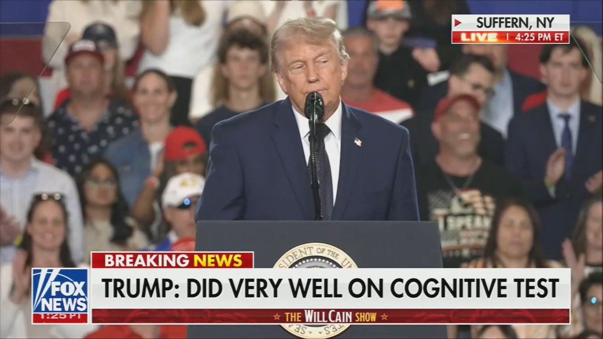 Trump: The doctor said he had never seen anyone ace the cognitive test. I've aced it 3 times. It's a good thing. It's nice to be smart.
