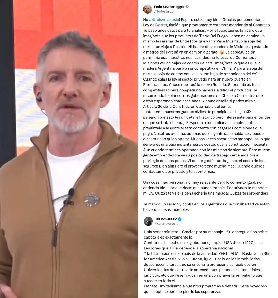 "Novaresio": Por el cruce de luis novaresio con Fede Sturzenegger