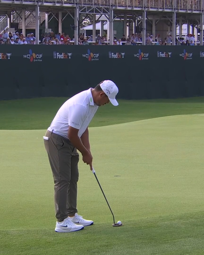 ELECTRIC ⚡️ Si Woo Kim drains the birdie putt on No. 17 and is currently on 59 watch THE CJ CUP Byron Nelson 👀 📺 Golf Channel