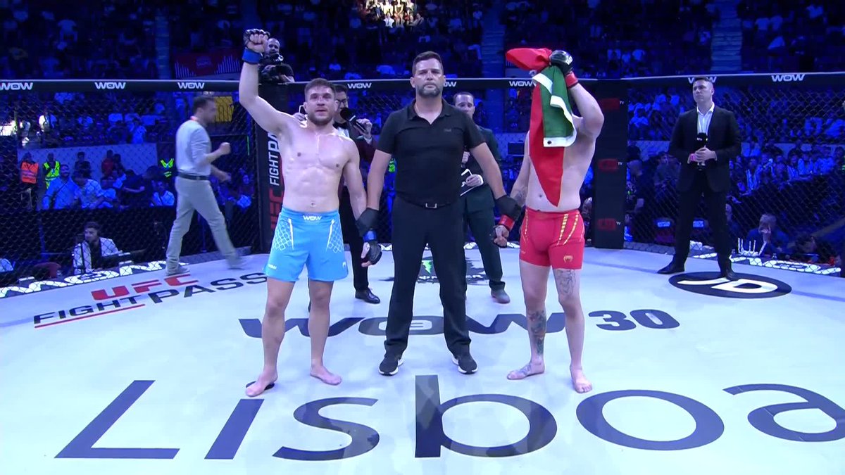 Back in the win column! ✅ Kris Moutinho wins by unanimous decision! #WOWFC30 | Live on UFC Fight Pass