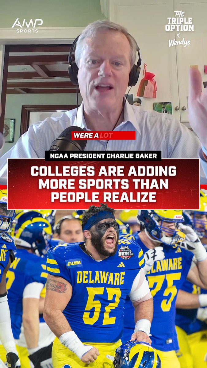 #WendysPartner Charlie Baker has seen around a 7% increase in collegiate student-athletes since becoming the NCAA President. Wendy’s