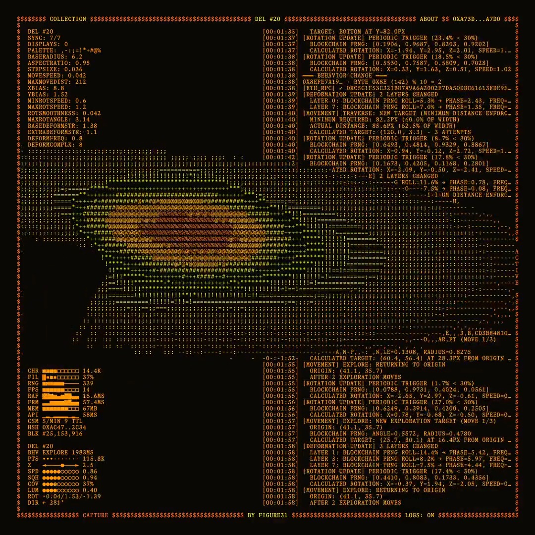 New work: fully on-chain fluid animations fueled by live blockchain data. Coming next week.