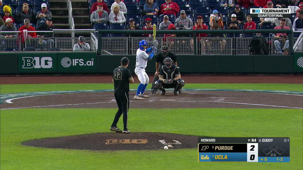 Thomas Howard bringing the HEAT against the #1 team in the country 🥵 #NCAABaseball x 🎥 BTN / Purdue Baseball