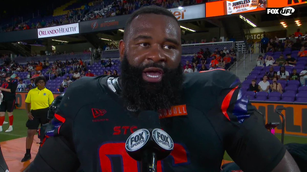 "This group is so special. We go to work with each other each and every day." 🤞 @Jennytaft checks in with Orlando Storm DE Isaiah Buggs 🙏