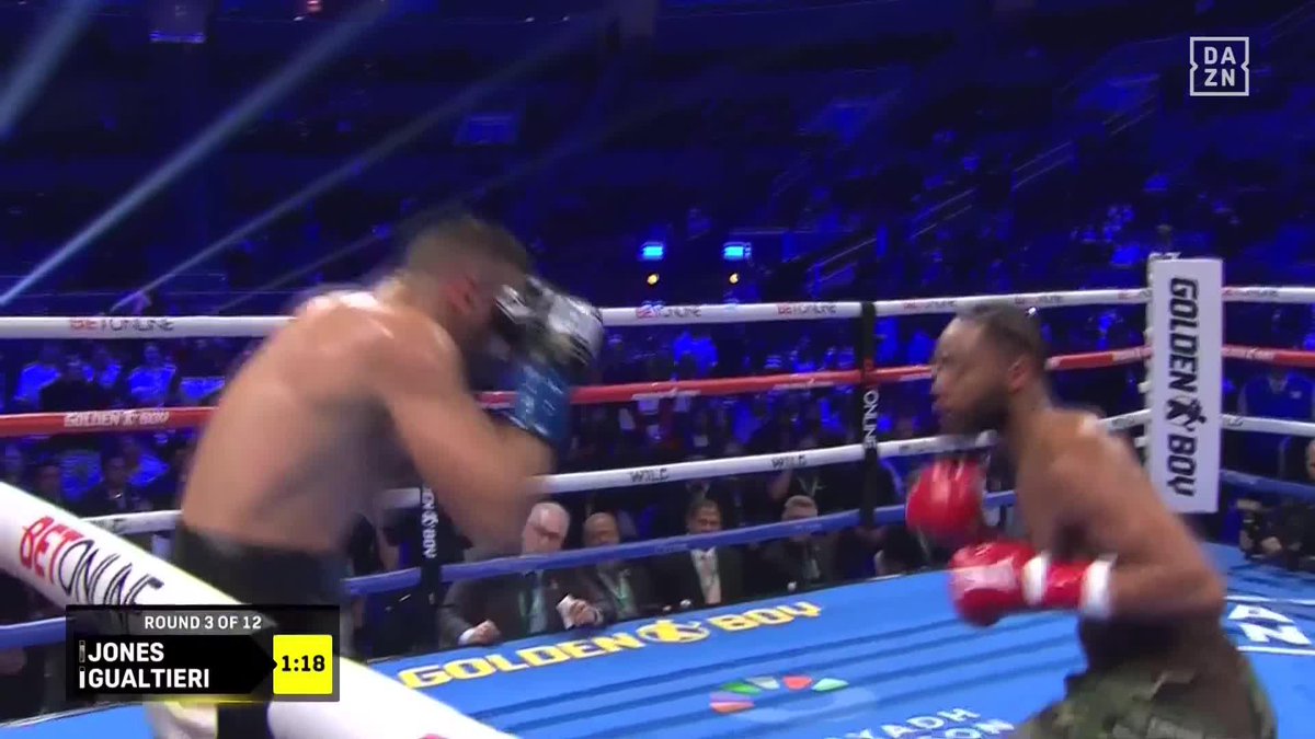 JONES DROPS GUALTIERI IN RD 3 FOR THE KO 😤 #JonesGualtieri | Live NOW DAZN ▪️