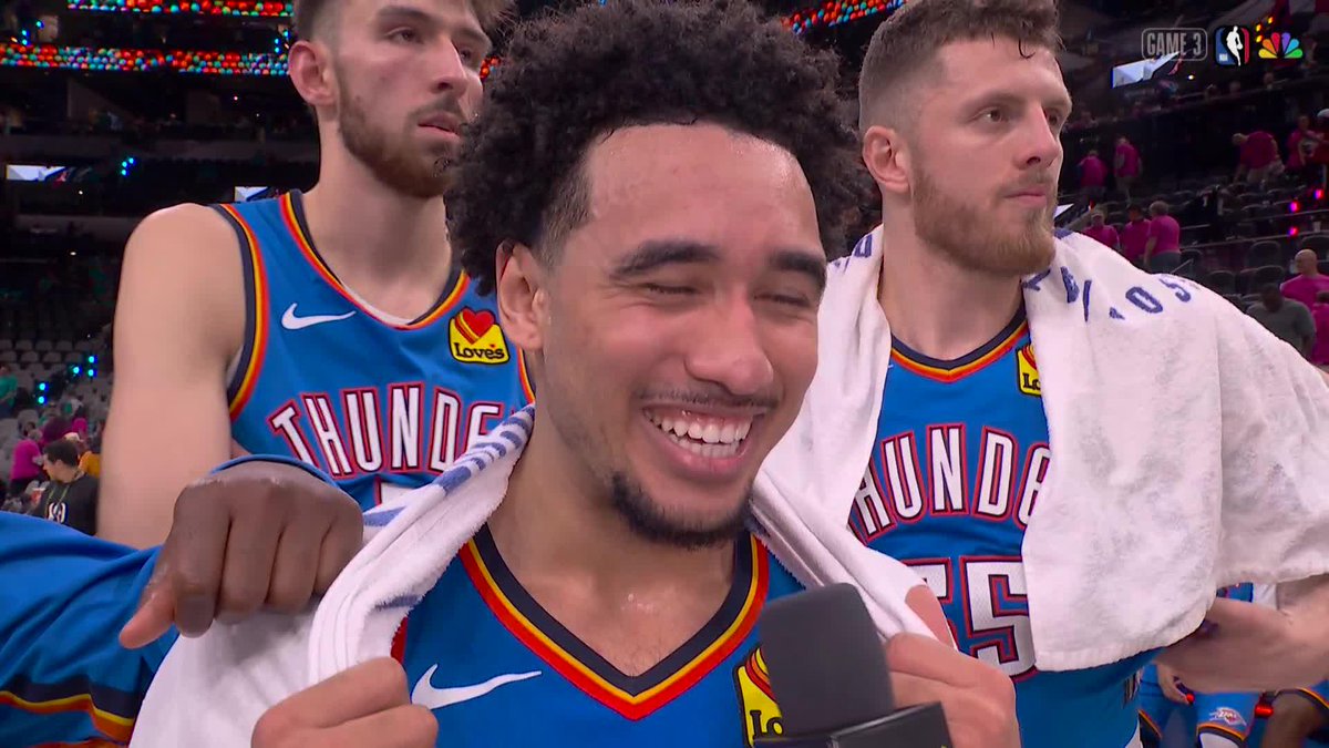 Zora Stephenson spoke with Jared McCain after OKC's BIG Game 3 win.