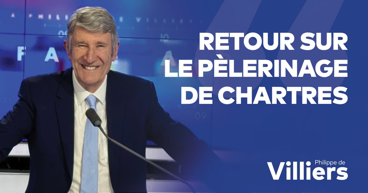 🎙️ Le pèlerinage de Chartres débute aujourd'hui. Pèlerins, que chacun de vos pas vous ramène à la France des prospérités de l’âme ! 🔗 Émission complète : #FaceAPhilippeDeVilliers #FADV #CNews