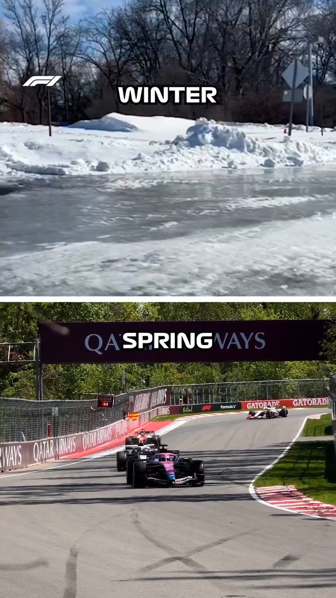 ☃️ 🆚 ☀️ A lot can change between seasons at the Circuit Gilles Villeneuve! 👀 #F1 #CanadianGP