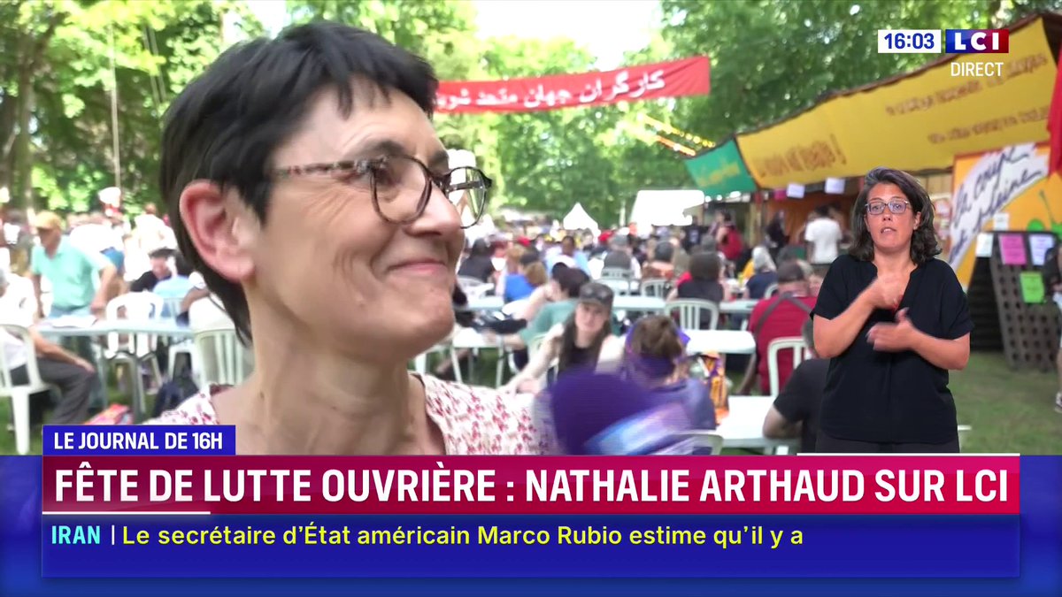 🔴 Fête de la lutte ouvrière : Nathalie Arthaud sur LCI 🗣️"Je serai une candidate communiste, révolutionnaire pour dire que cette société, elle ne peut que nous amener dans le mur et il faut la changer." Nathalie Arthaud
