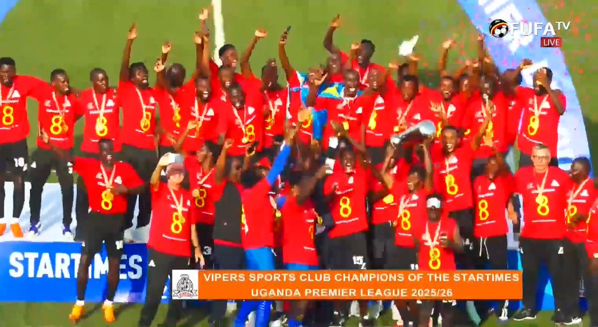 🏆𝗧𝗵𝗲 𝟮𝟬𝟮𝟱/𝟮𝟲 StarTimes Uganda Premier League 𝗖𝗵𝗮𝗺𝗽𝗶𝗼𝗻𝘀 𝗮𝗿𝗲 𝗰𝗿𝗼𝘄𝗻𝗲𝗱. 🎉𝗖𝗼𝗻𝗴𝗿𝗮𝘁𝘂𝗹𝗮𝘁𝗶𝗼𝗻𝘀 𝐕𝐢𝐩𝐞𝐫𝐬 𝐒𝐩𝐨𝐫𝐭𝐬 𝐂𝐥𝐮𝐛.