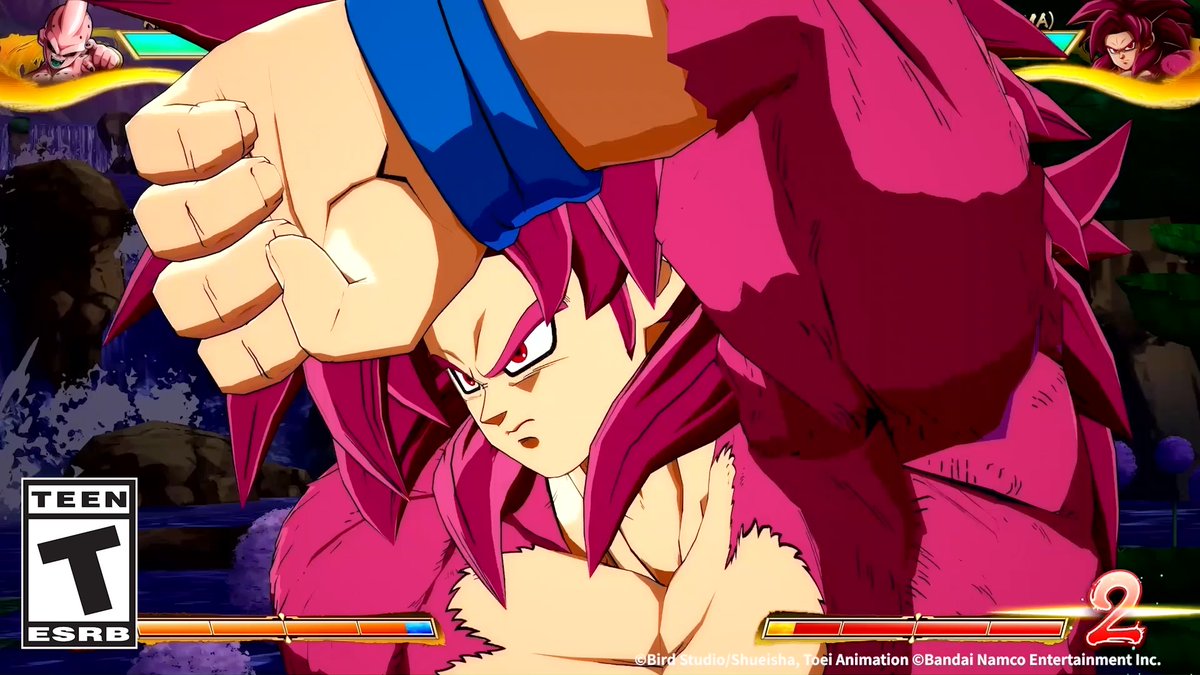 Dragon Ball FighterZ Goku (SS4, DAIMA) Move Showcase Super Kamehameha is a Meteor attack with massive beam damage. Hold the button and spend 2 extra bars to power it up. Full Power version fills the screen. A true spectacle! #DBFZ