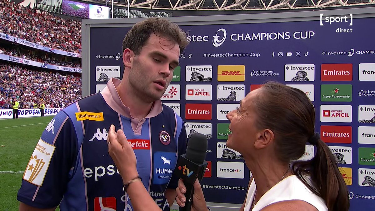 #InvestecChampionsCup | 🏉 Très ému, Damian Penaud revient sur le second sacre de l’Union Bordeaux Bègles !