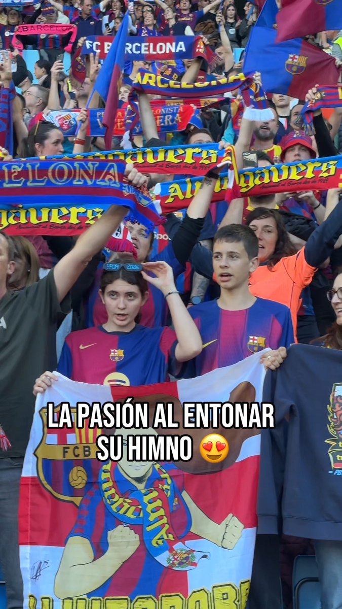 ¡El momento más especial para los culés! 🔵🔴 ¿No hay nada como ser del Barcelona? 👀 #UWCL
